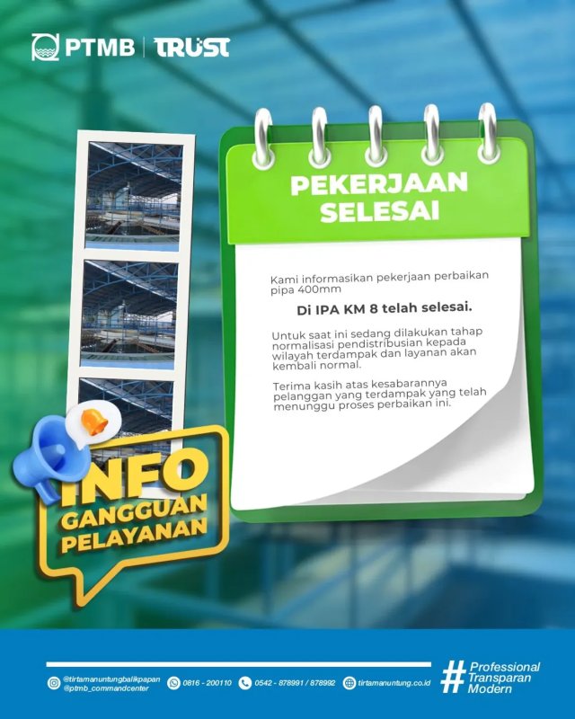 Pekerjaan Selesai (IPA KM 8)