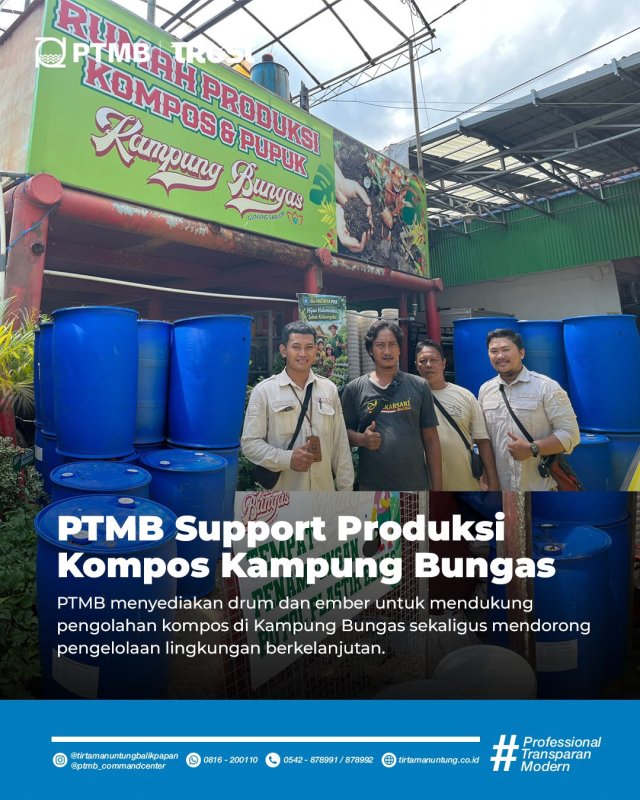 PTMB Support Produksi Kompos Kampung Bungas
