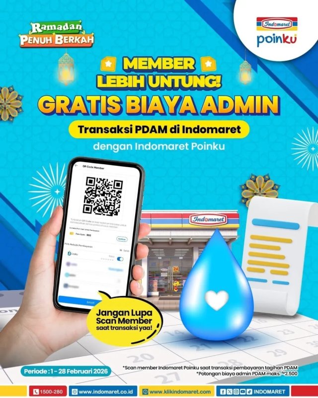 Member Lebih Untung! Transaksi PDAM Gratis Biaya Admin dengan Indomaret Poinku