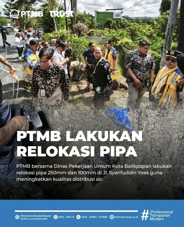 PTMB Lakukan Relokasi Pipa Di JL. Syarifuddin Yoes