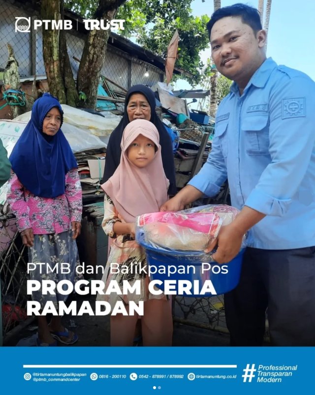 Perumda Tirta Manuntung Balikpapan bersama Balikpapan Pos menghadirkan Program Ramadhan Ceria (PCR).