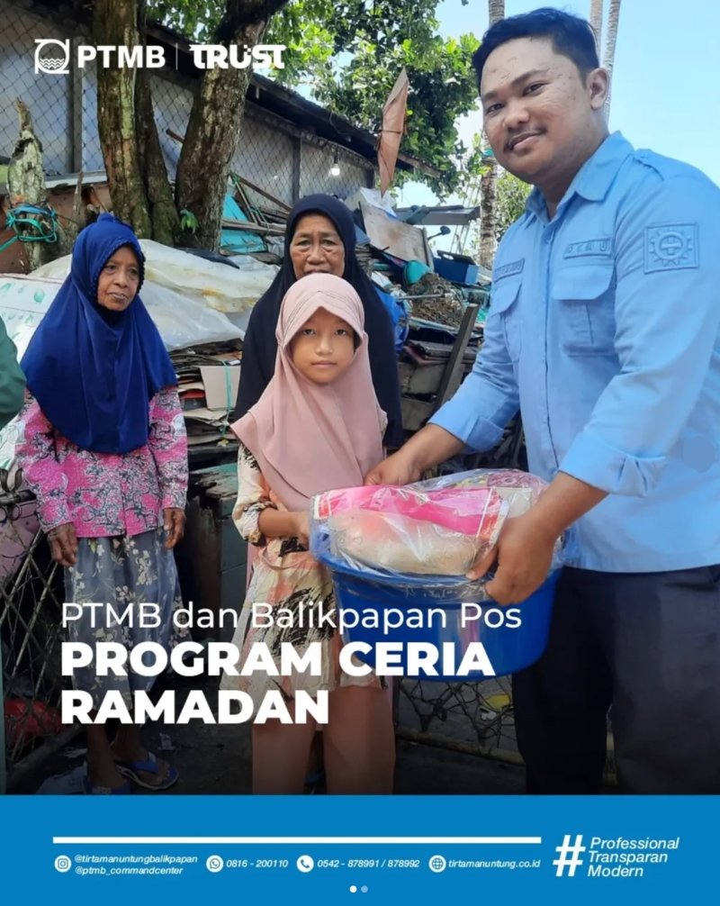 Perumda Tirta Manuntung Balikpapan bersama Balikpapan Pos menghadirkan Program Ramadhan Ceria (PCR).