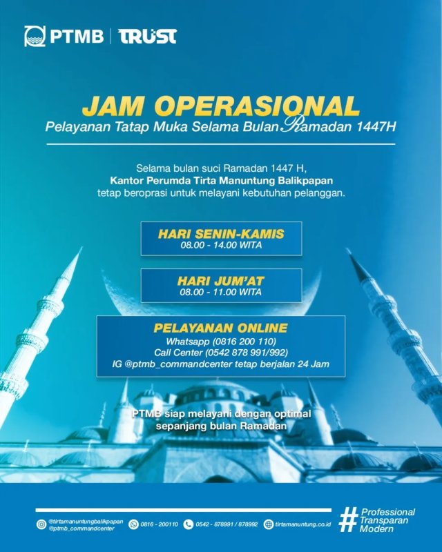 Jam Operasional Pelayanan Tatap Muka Selama Bulan Ramadan 1447H