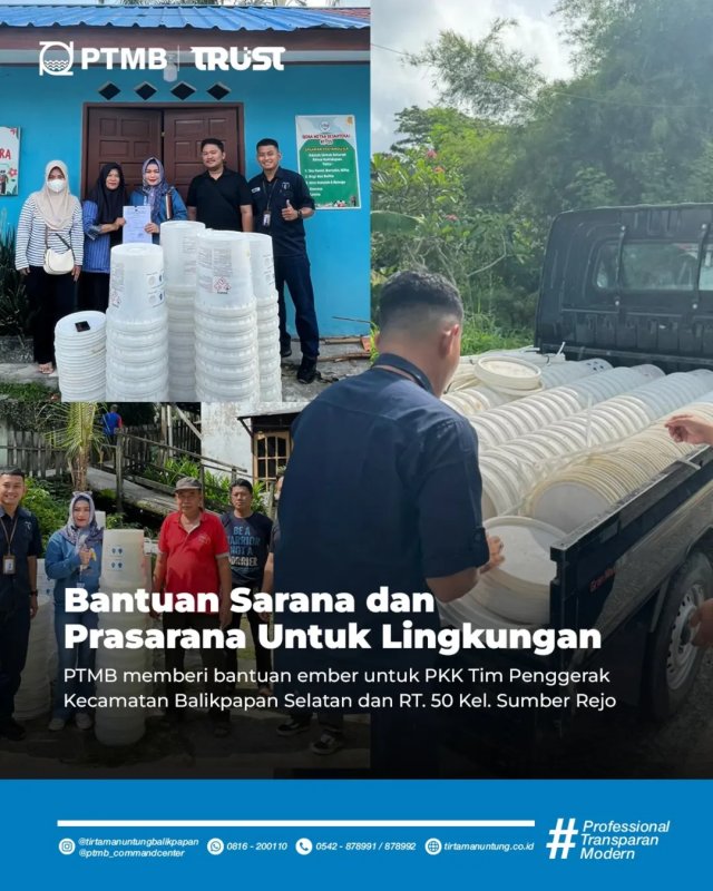 PTMB Menyalurkan Bantuan Sarana dan Prasarana Berupa Ember