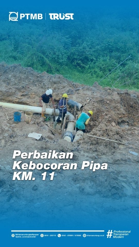 Perbaikan Kebocoran Pipa di KM 11