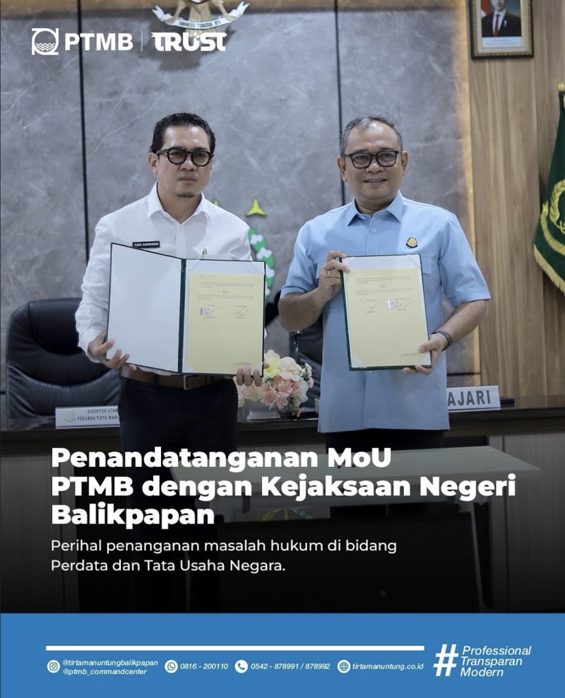 Penandatangan MoU PTMB dengan Kejaksaan Negeri Balikpapan