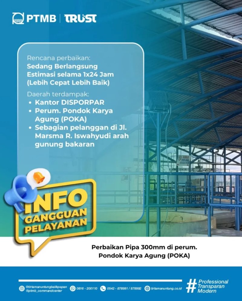 Rencana Perbaikan Pipa 300mm di perum. Pondok Karya Agung (POKA)