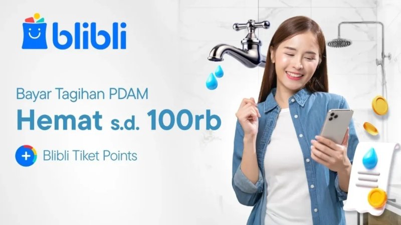 Bayar Tagihan PDAM Hemat s.d. 100rb di Blibli