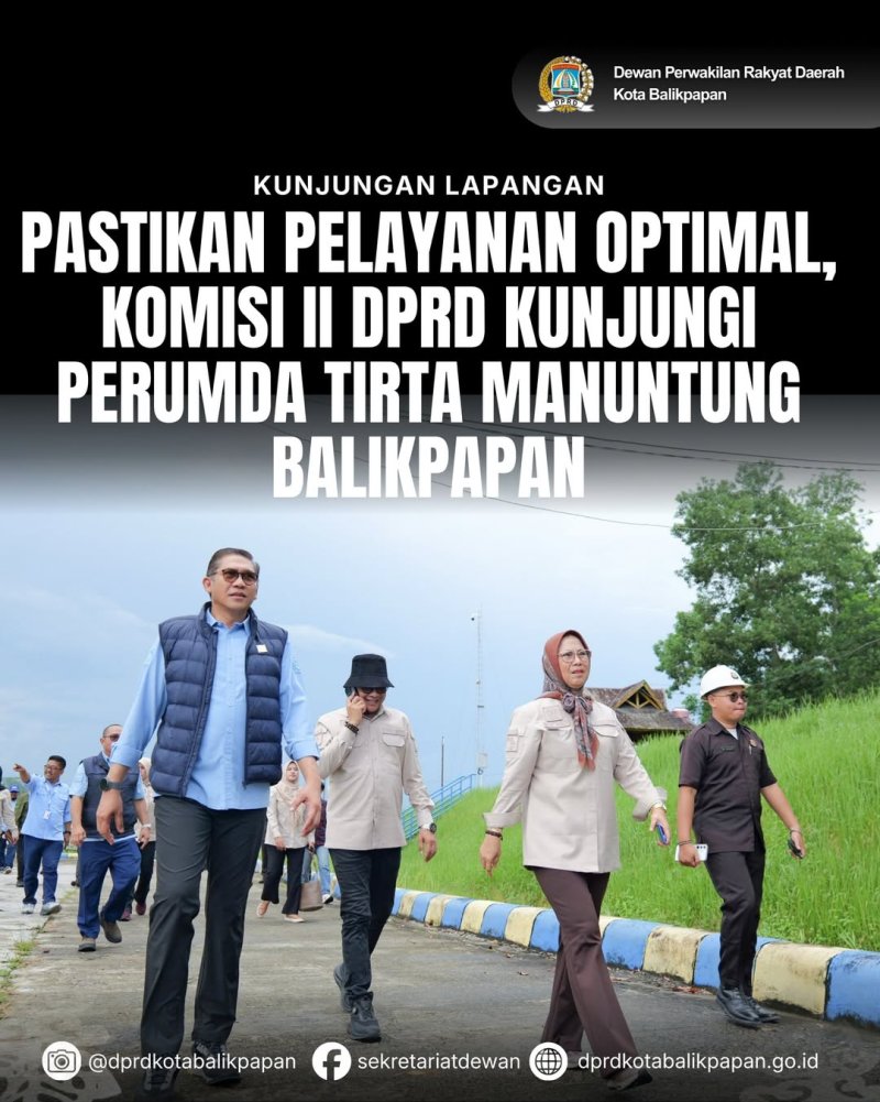 Kunjungan Lapangan Komisi II DPRD ke Perumda Tirta Manuntung Balikpapan