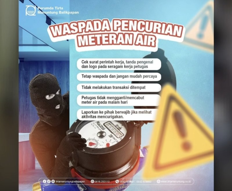 PTMB Ingatkan Pelanggan Waspada Pencurian Water Meter dan Modus Petugas Palsu