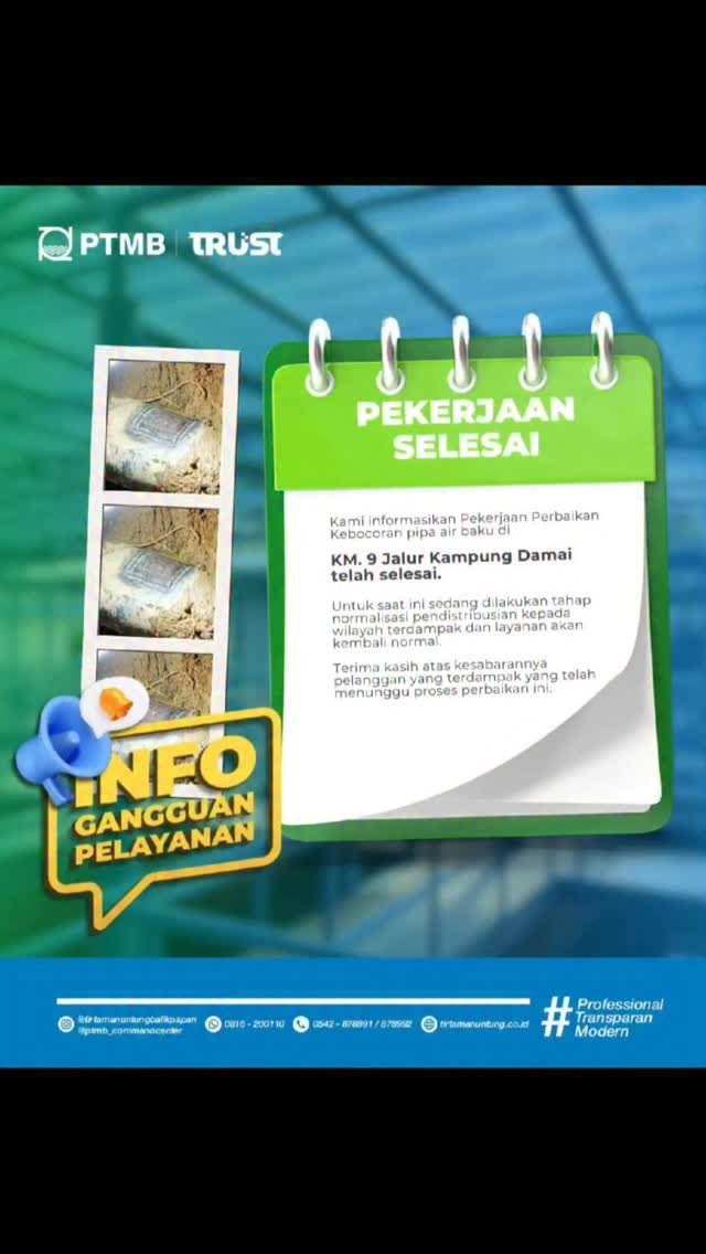 Perkerjaan Selesai KM 9 Jalur IPA Kampung Damai