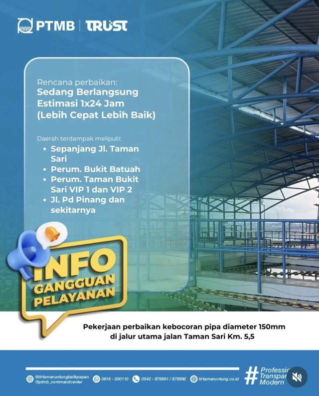 Perbaikan Kebocoran Pipa Diameter 150mm di Taman Sari Km. 5,5